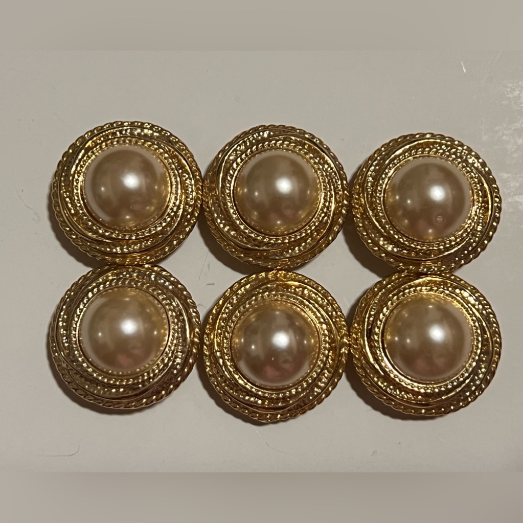 Gold Tone Pearl Button Cover